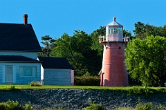 Pink Tower of Isle La Motte Lighthouse in Northern Vermont